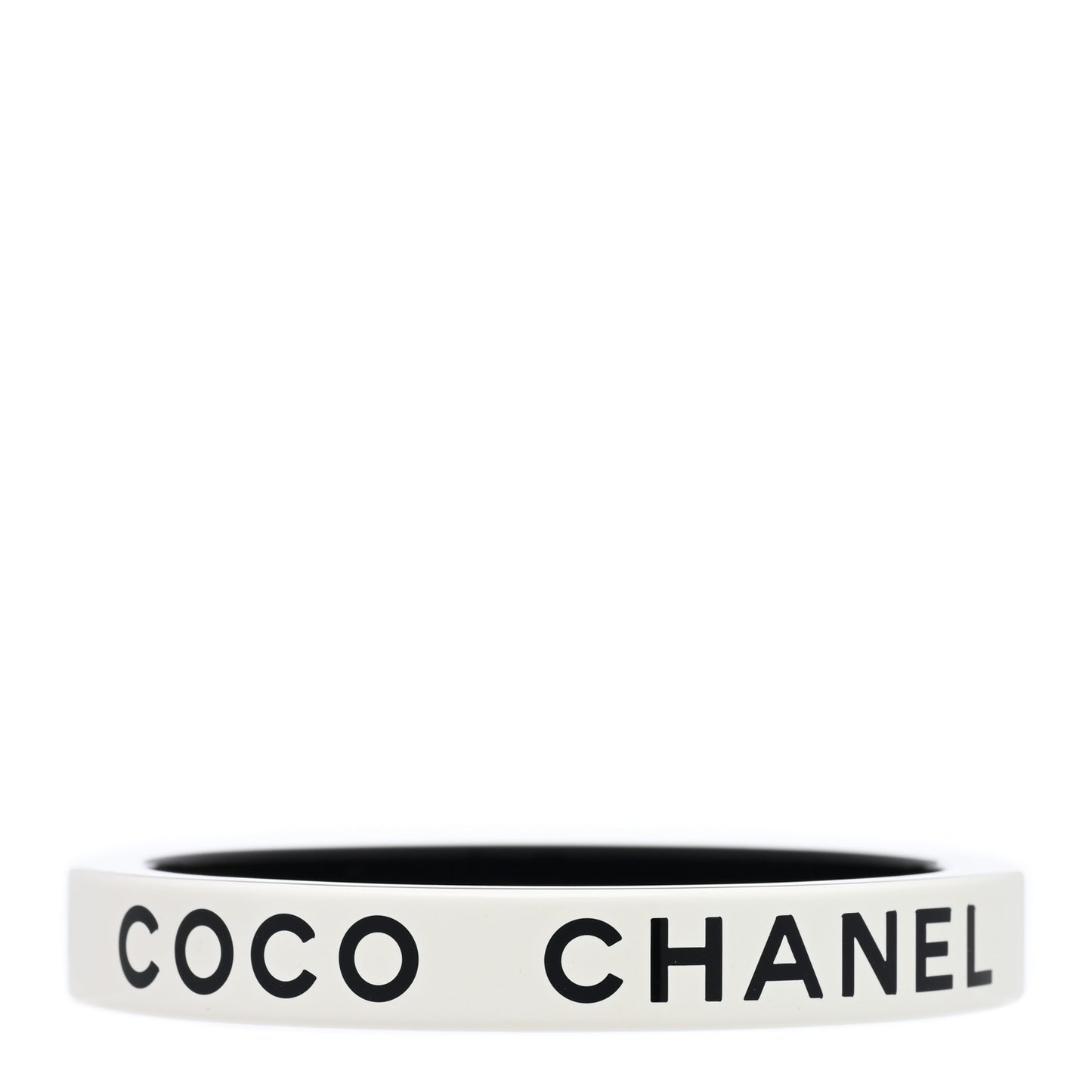 Resin Logo Bangle Bracelet Black White