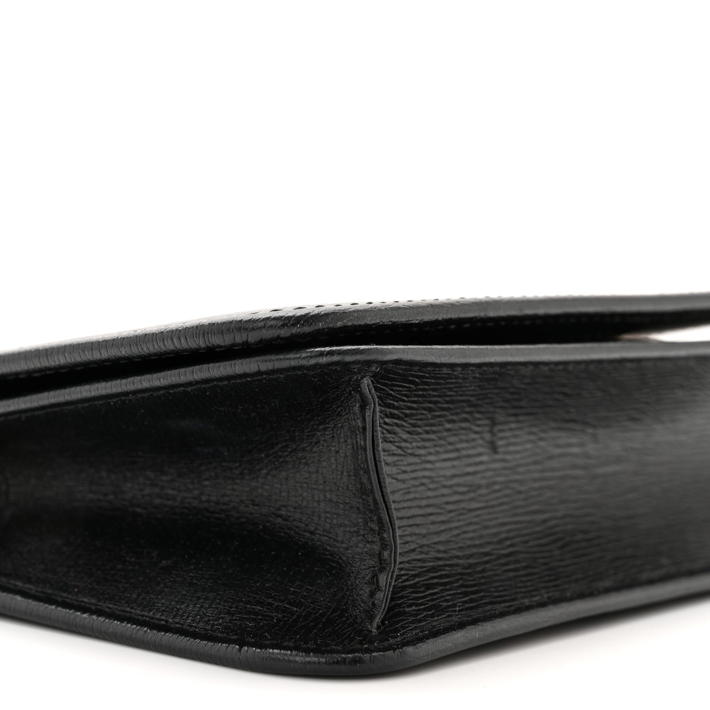 Dollar Calfskin Garden Mystic Eye Chain Wallet Black