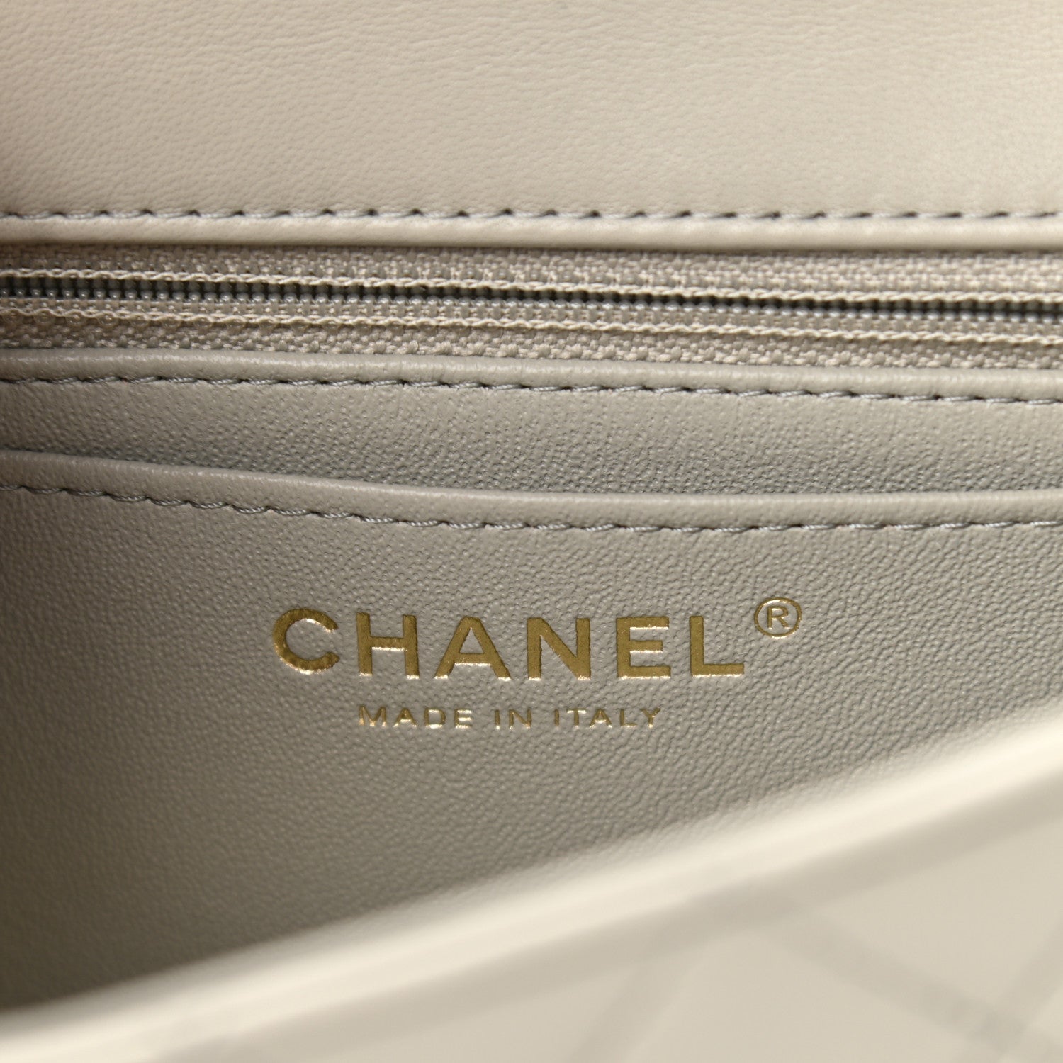 Chanel Lambskin Quilted Mini Rectangular Flap Grey 6 of 12