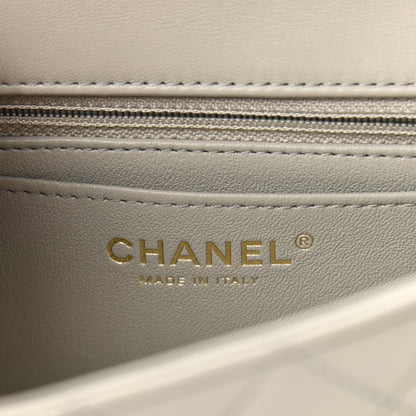 Chanel Lambskin Quilted Mini Rectangular Flap Grey 6 of 12