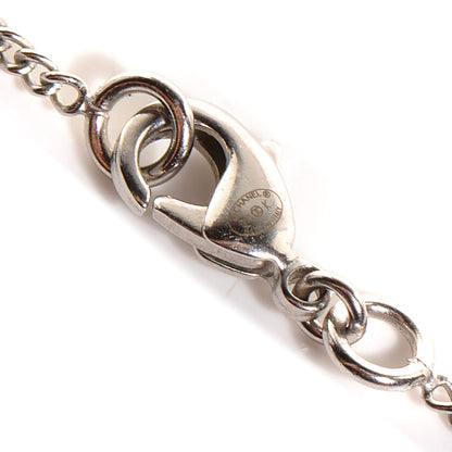Chanel Clover CC Pearl Drop Necklace Silver 5 of 6