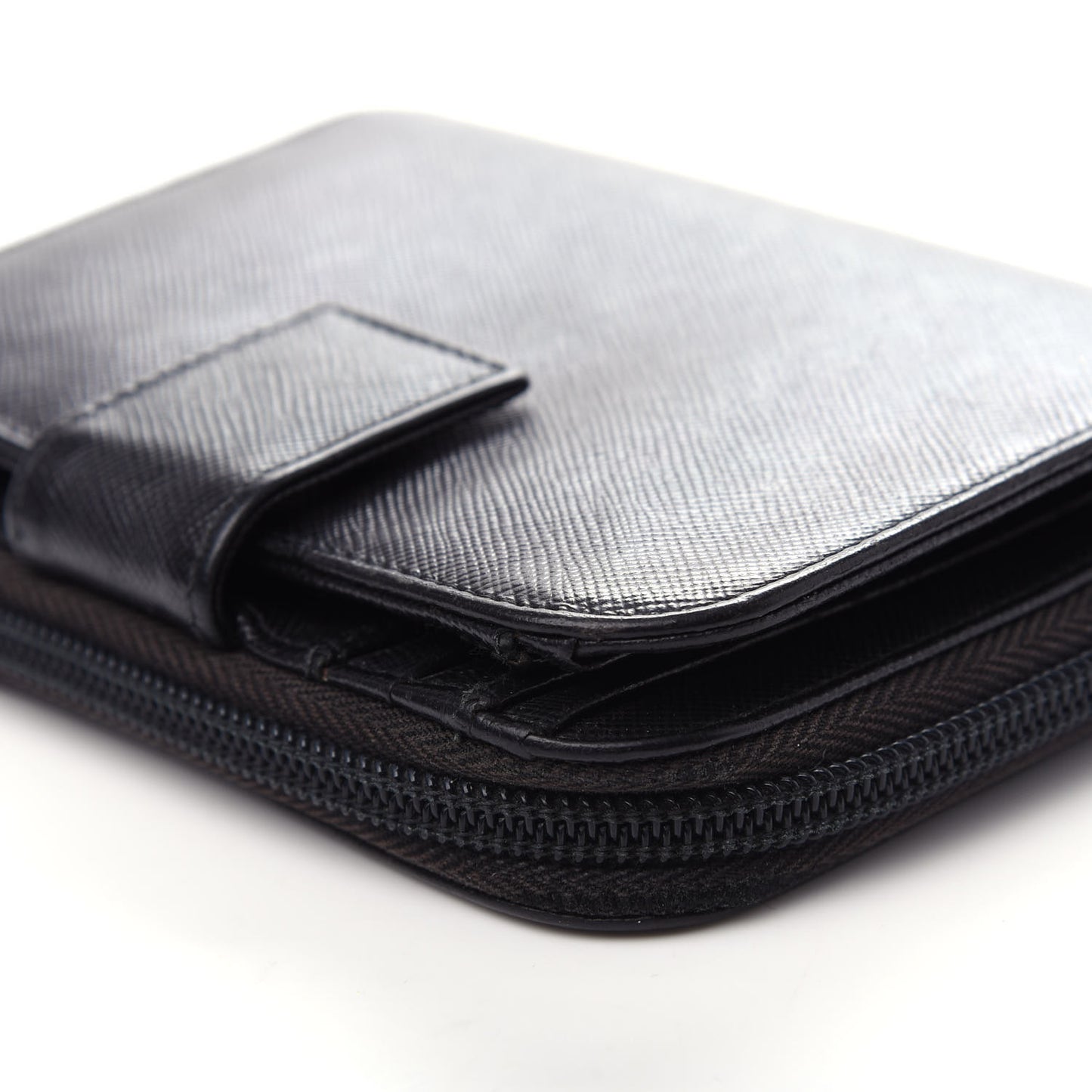 Saffiano Metal Compact Wallet Black