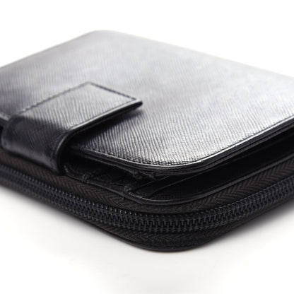 Prada Saffiano Metal Compact Wallet Black 12 of 14