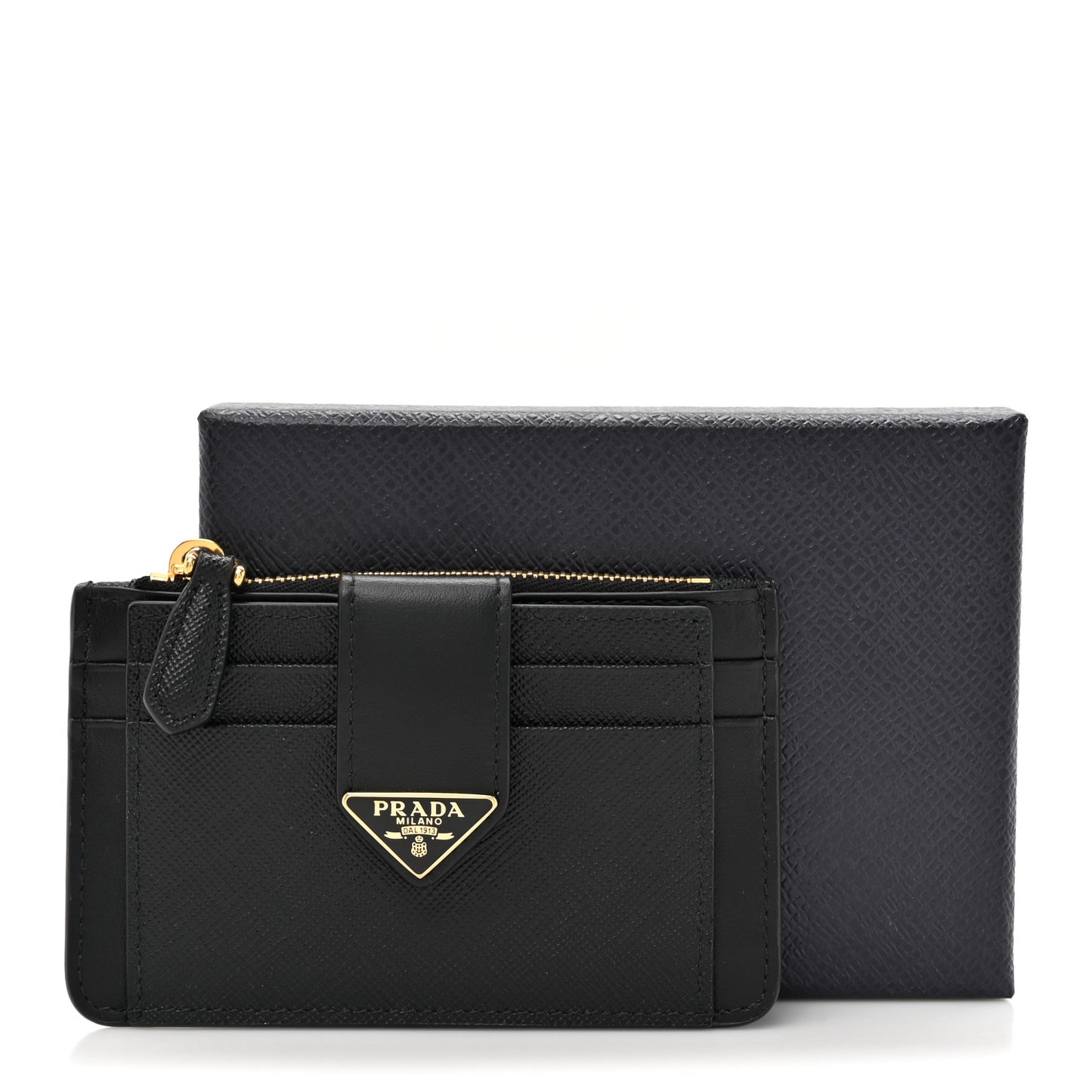 Saffiano Metal Coin Case Card Holder Black