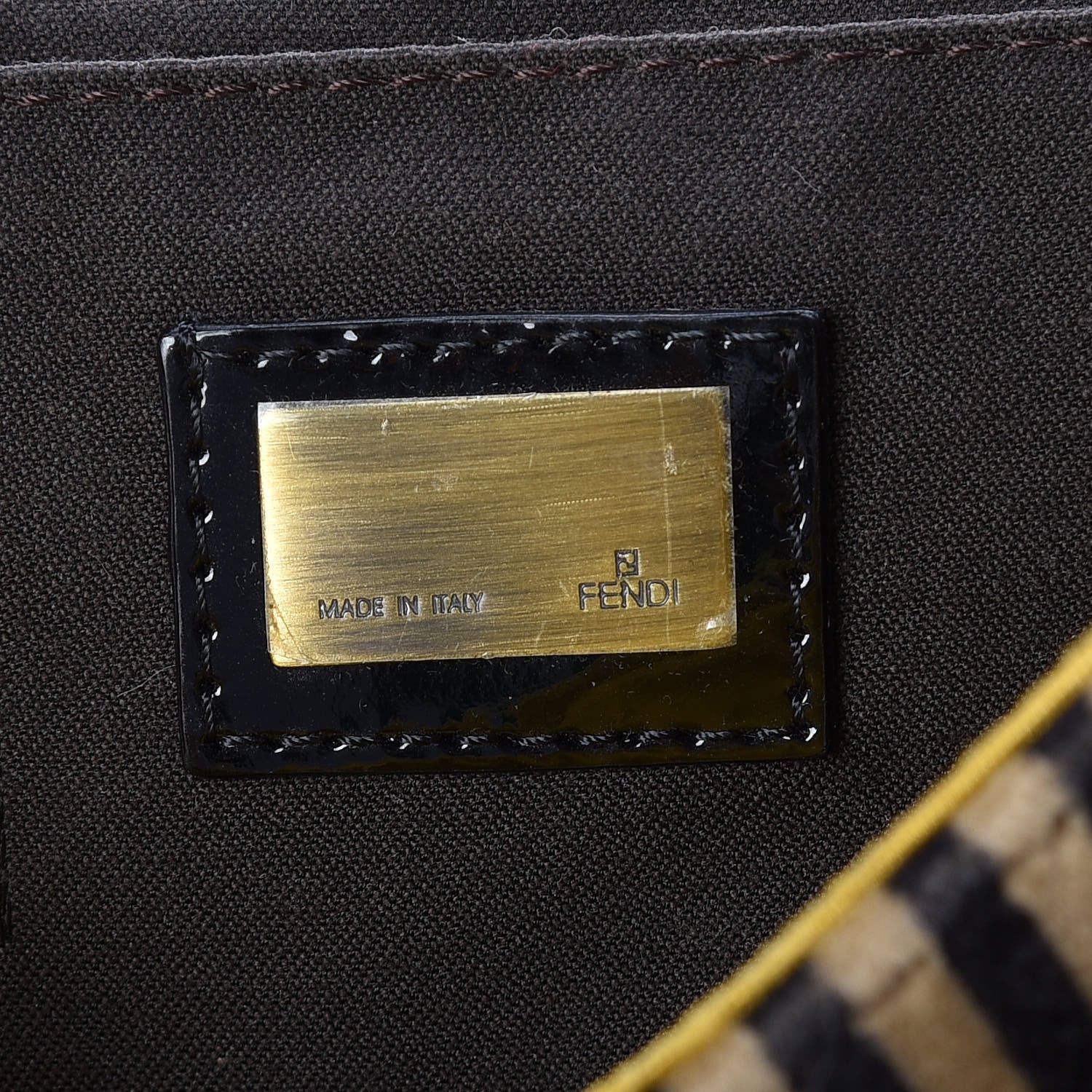 Fendi Velvet Calf Hair Pequin B Bag Tan Black 8 of 9