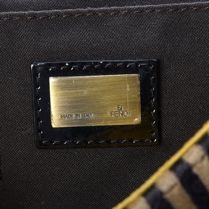 Fendi Velvet Calf Hair Pequin B Bag Tan Black 8 of 9