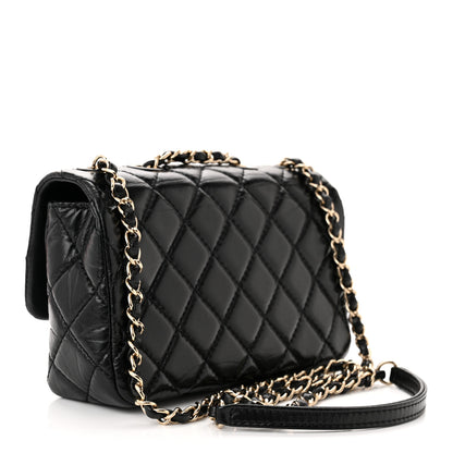 Chanel Shiny Lambskin Quilted Small Montcoco Flap Black 3 of 11