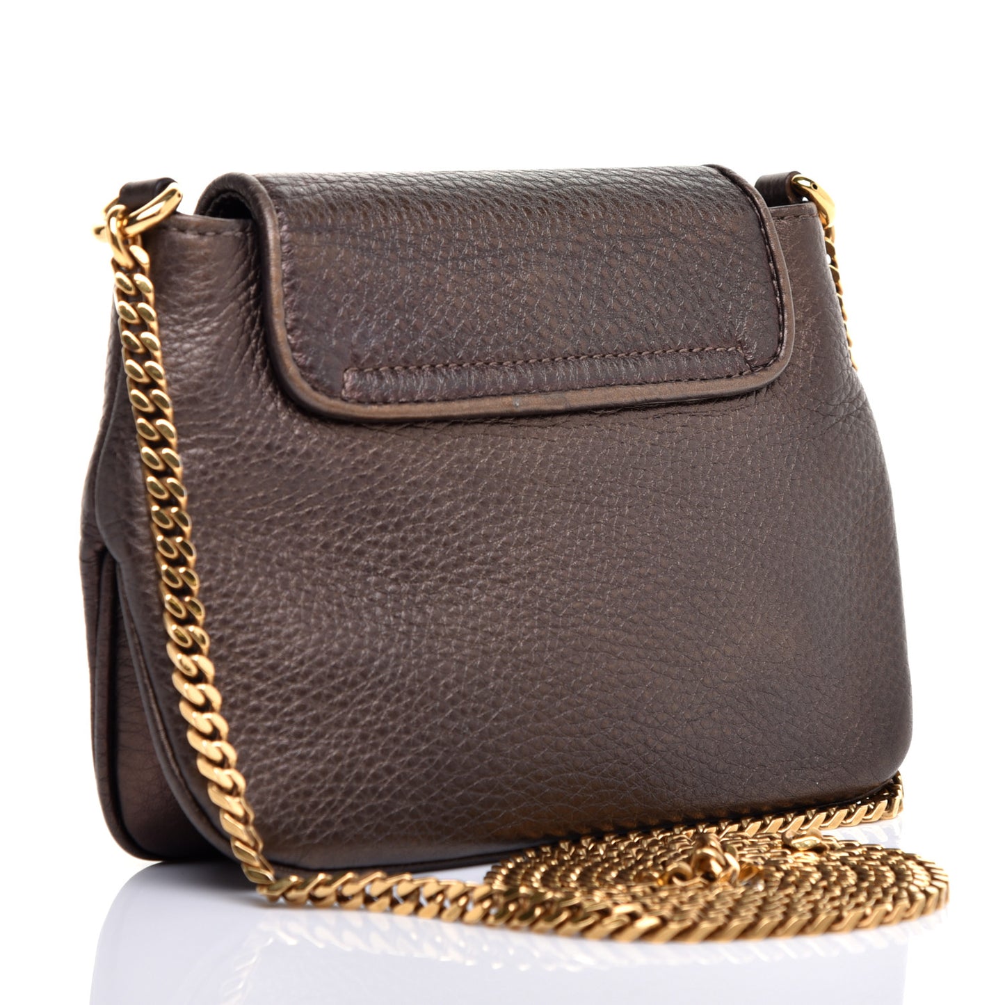 Metallic Pebbled Calfskin Small 1973 Chain Shoulder Bag Winter Leaf