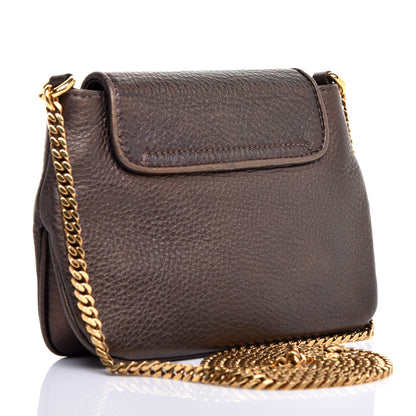 Gucci Metallic Pebbled Calfskin Small 1973 Chain Shoulder Bag Winter Leaf 3 of 10