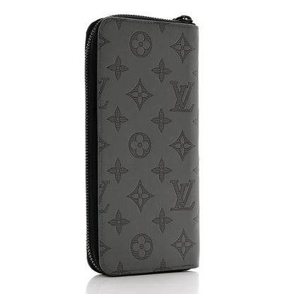 Louis Vuitton Calfskin Monogram Shadow Vertical Zippy Wallet Anthracite Gray 3 of 8