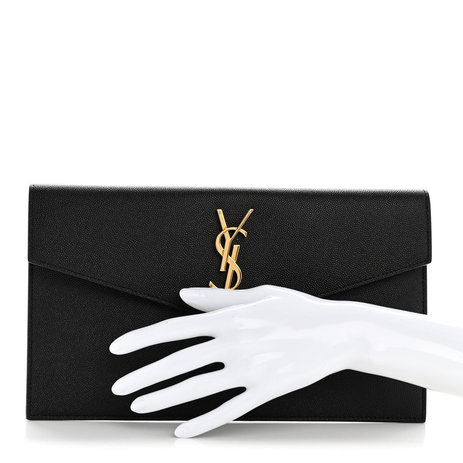 Saint Laurent Grain De Poudre Uptown Pouch Black 2 of 9