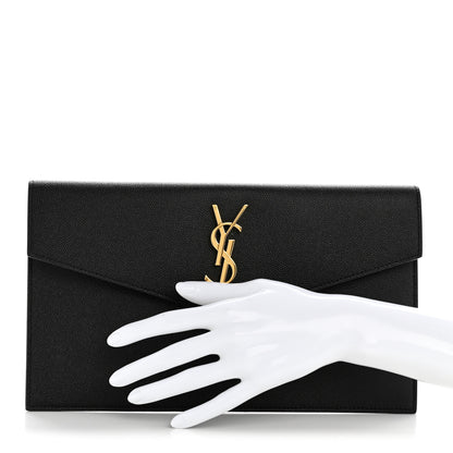Saint Laurent Grain De Poudre Uptown Pouch Black 2 of 9