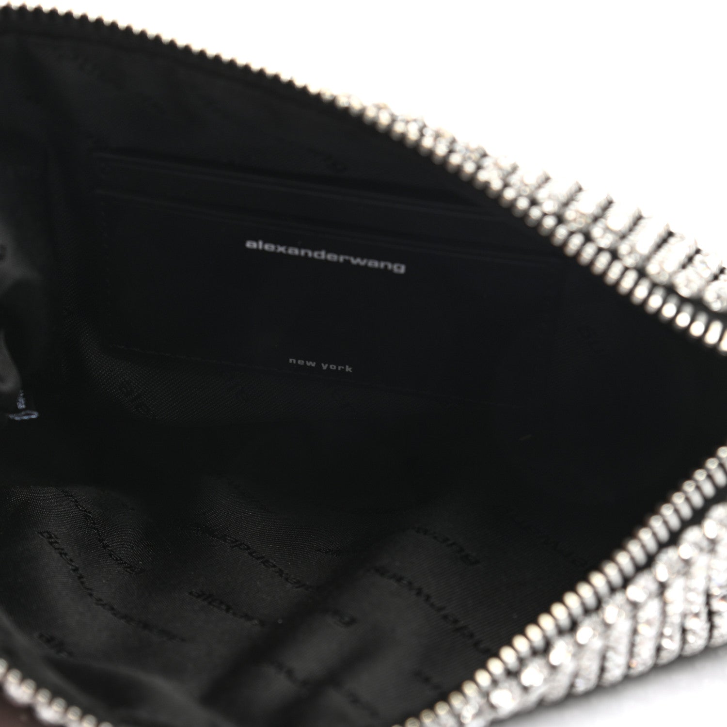 Alexander Wang Mesh Crystal Rhinestone Heiress Clutch Black Silver 5 of 10