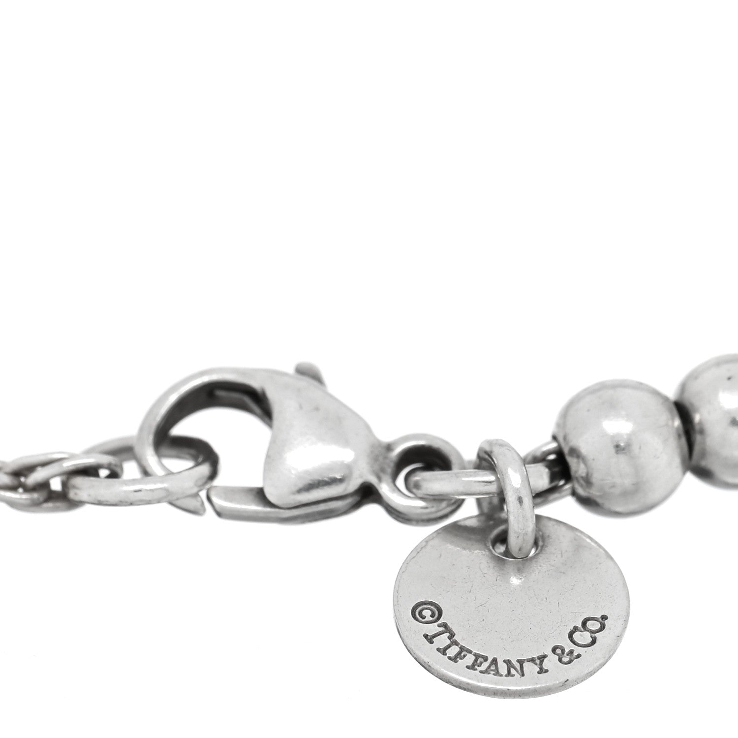 Tiffany Sterling Silver Enamel 4mm Return To Tiffany Heart Tag Bead Bracelet Pink 3 of 3