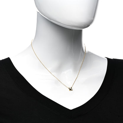 Tiffany 18k Yellow Gold Cross Stitch Pendant Necklace 2 of 4