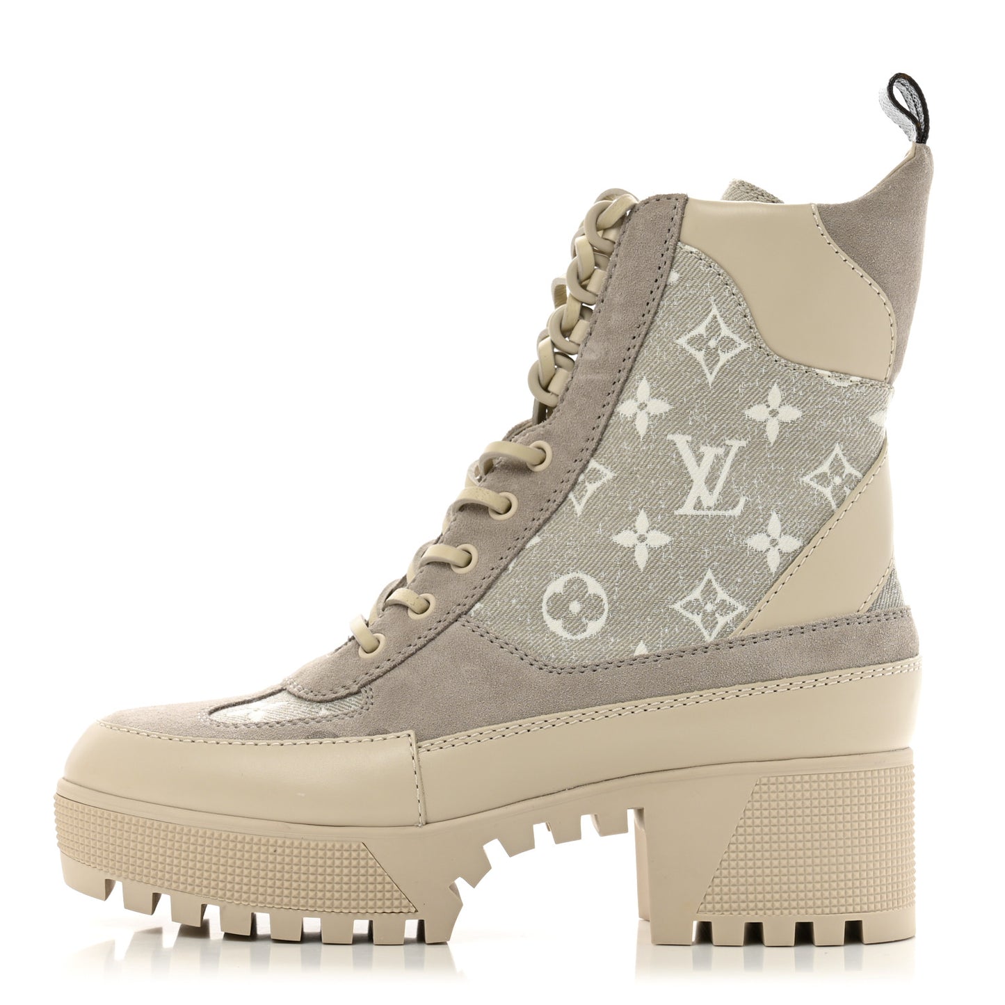 Suede Calfskin Laureate Platform Desert Boots 37.5 Taupe