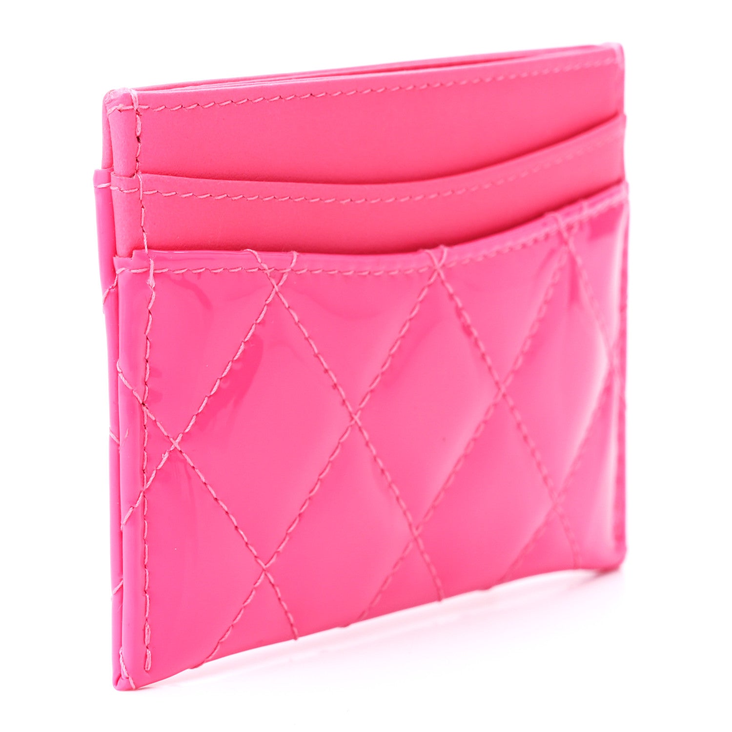 Chanel Patent Quilted Card Holder Pink 3 of 13