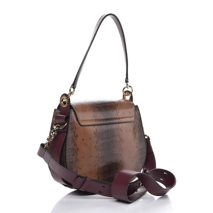 Chloe Calfskin Watersnake Embossed Large Tess Bag Coconut Brown 3 of 6