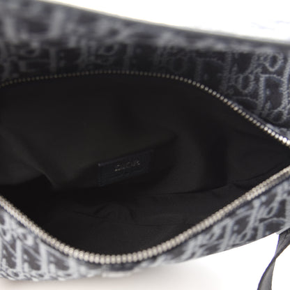 Christian Dior Oblique Mens Saddle Bag Black Blue 4 of 8
