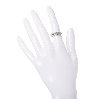 David Yurman Sterling Silver 14K White Gold Diamond 7mm Crossover Ring 47 4.25 2 of 5