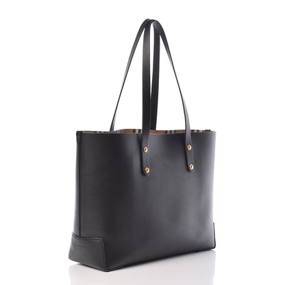 Burberry Calfskin Crest Embossed Small Tote Black 3 of 15