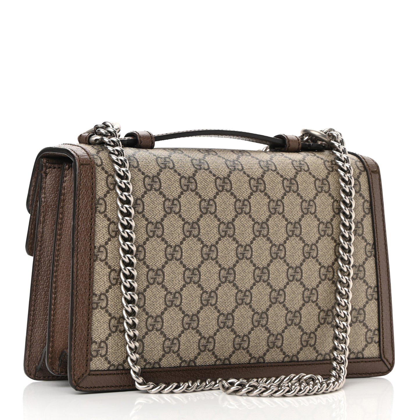 GG Supreme Monogram Textured Dollar Calfskin Top Handle Dionysus Shoulder Bag Beige Ebony New Acero