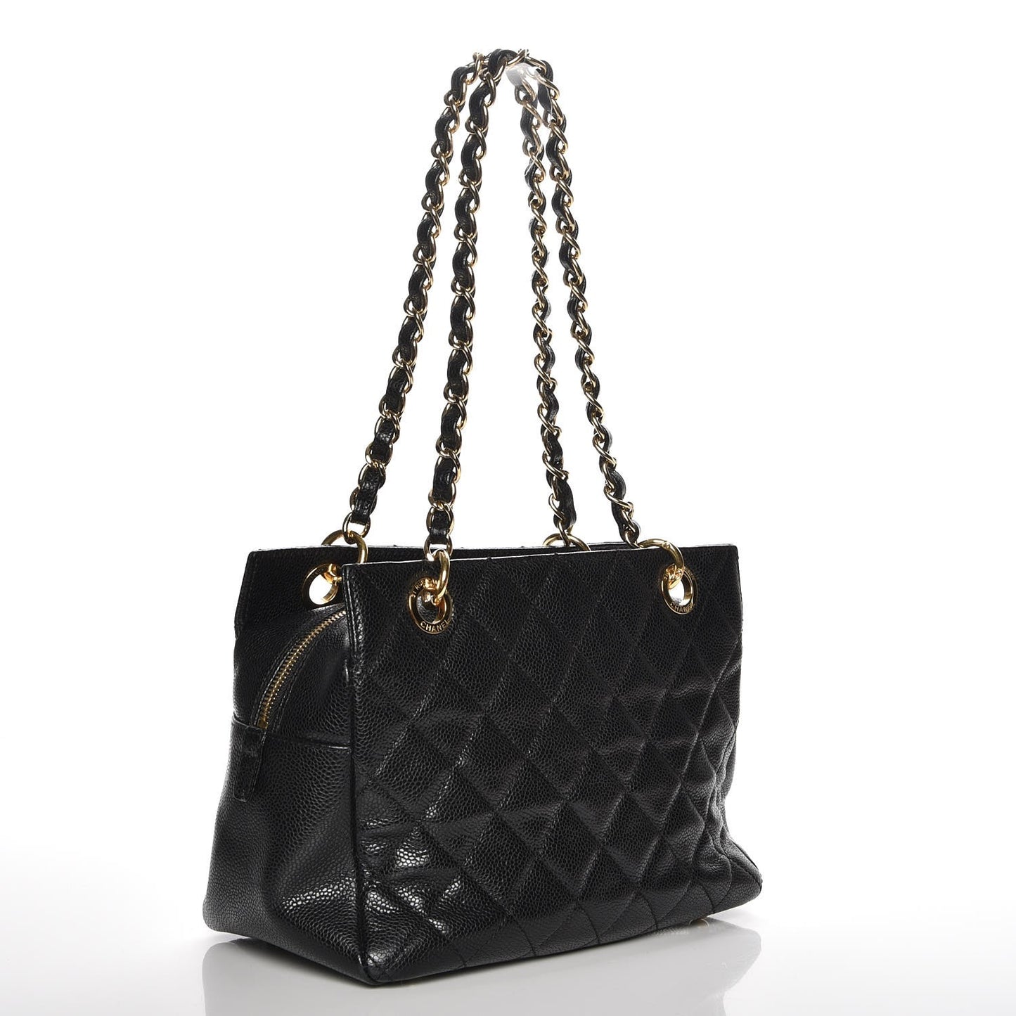 Caviar Quilted Petit Timeless Tote PTT Black