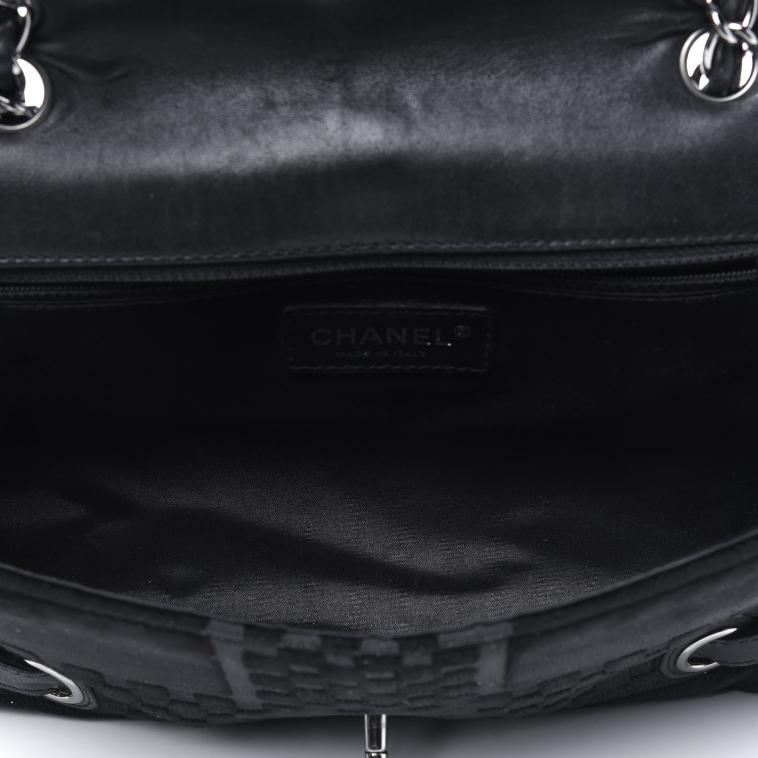 Chanel Velvet Checkered Flap Bag Black 5 of 14