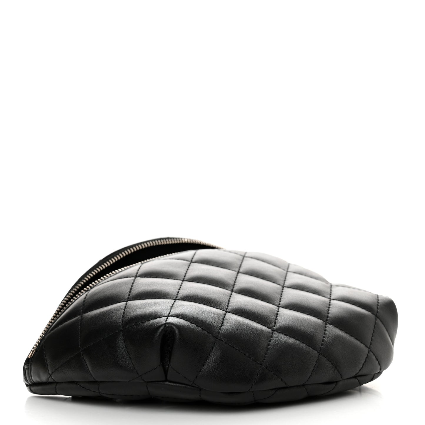 Calfskin Quilted Waist Belt Bag Black