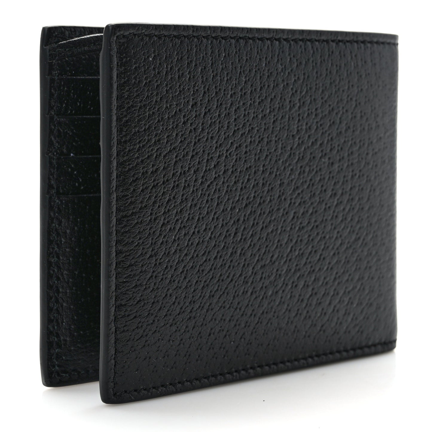 Calfskin Bee Bi-Fold Wallet Black