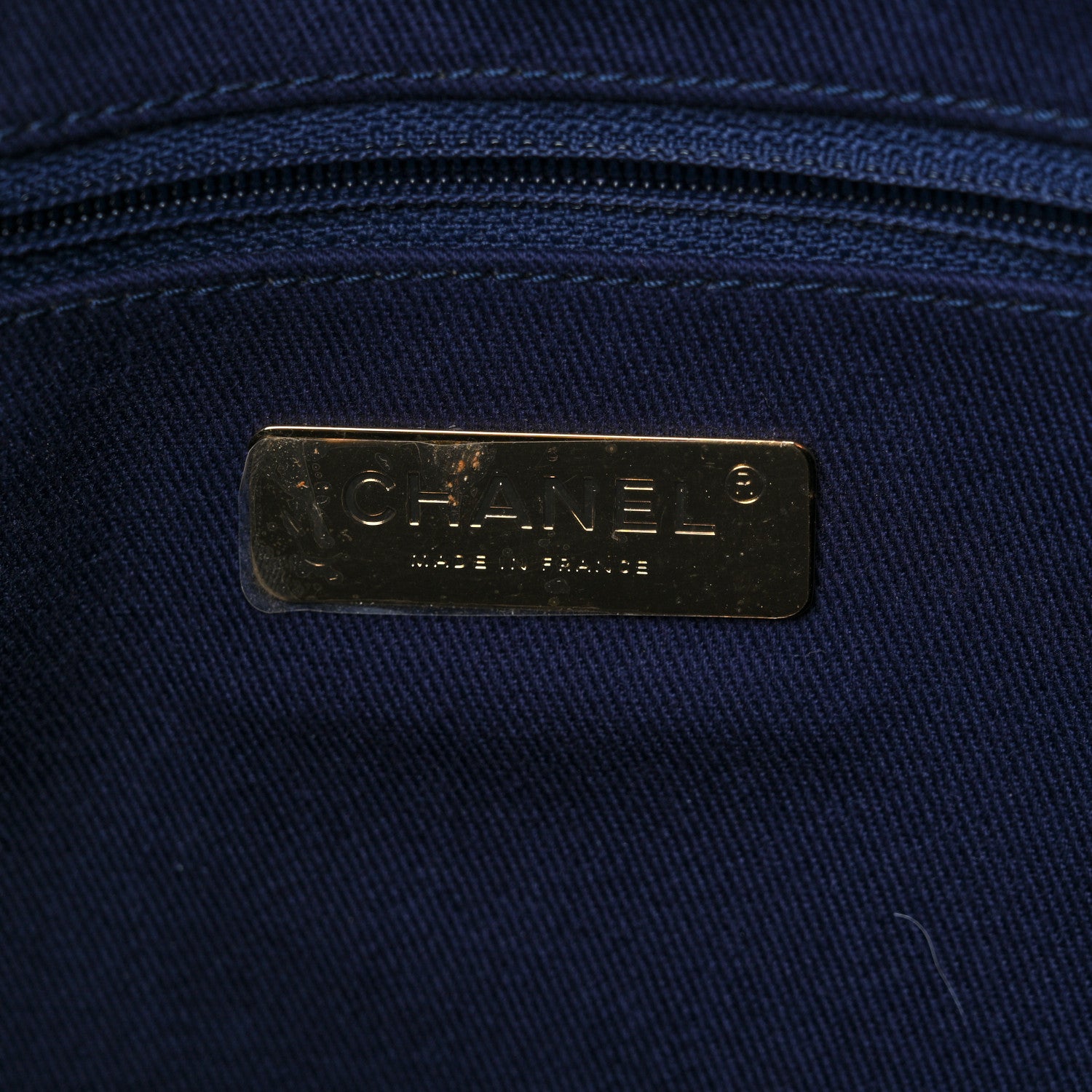 Chanel Caviar Stitched Large Shopping Tote Bag Blue 6 of 10