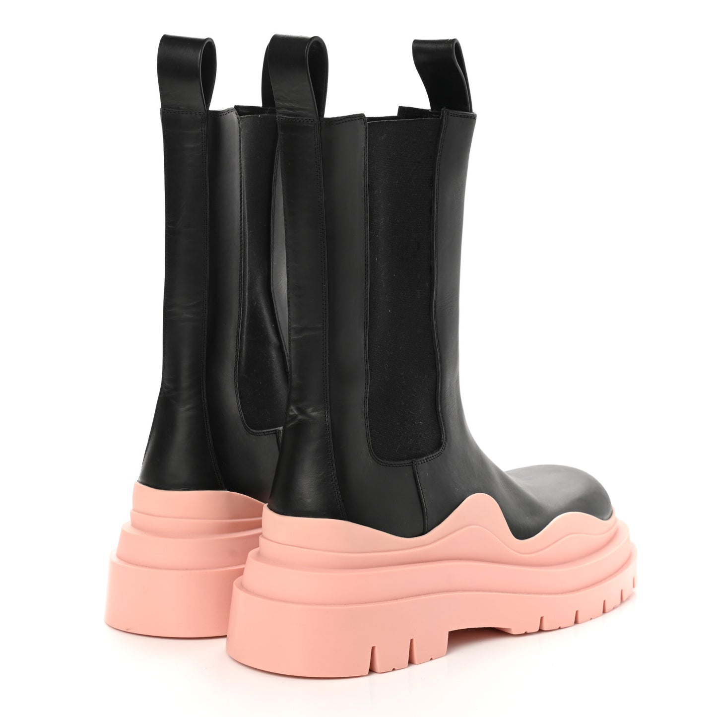Calfskin The Tire Chelsea Boots 40 Black Peachy