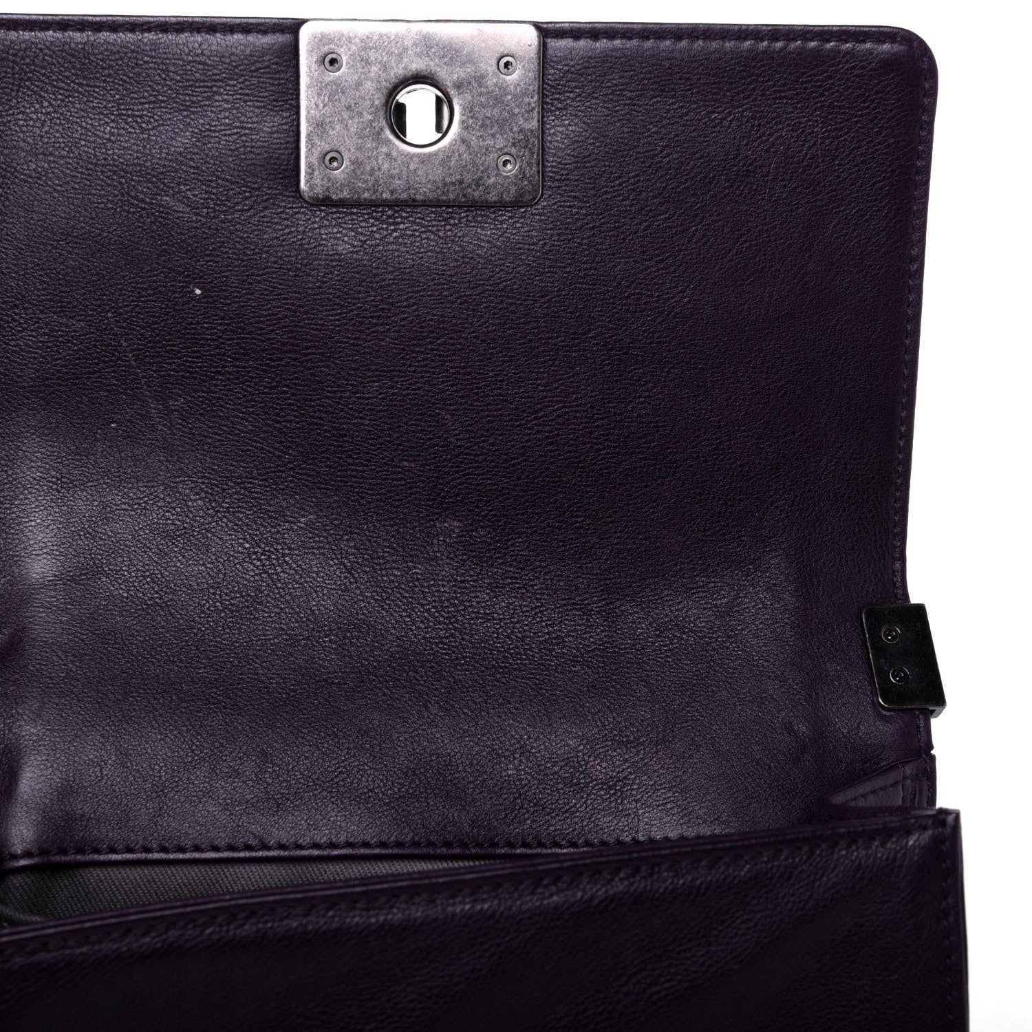 Chanel Calfskin Crystal Embossed Small Boy Flap Plum 8 of 20