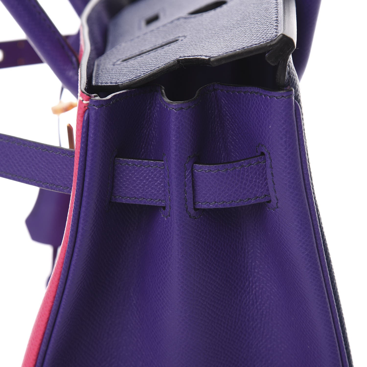 Hermes Epsom Horseshoe Birkin 30 Blue Encre Ultraviolet Rose Tyrien 11 of 35