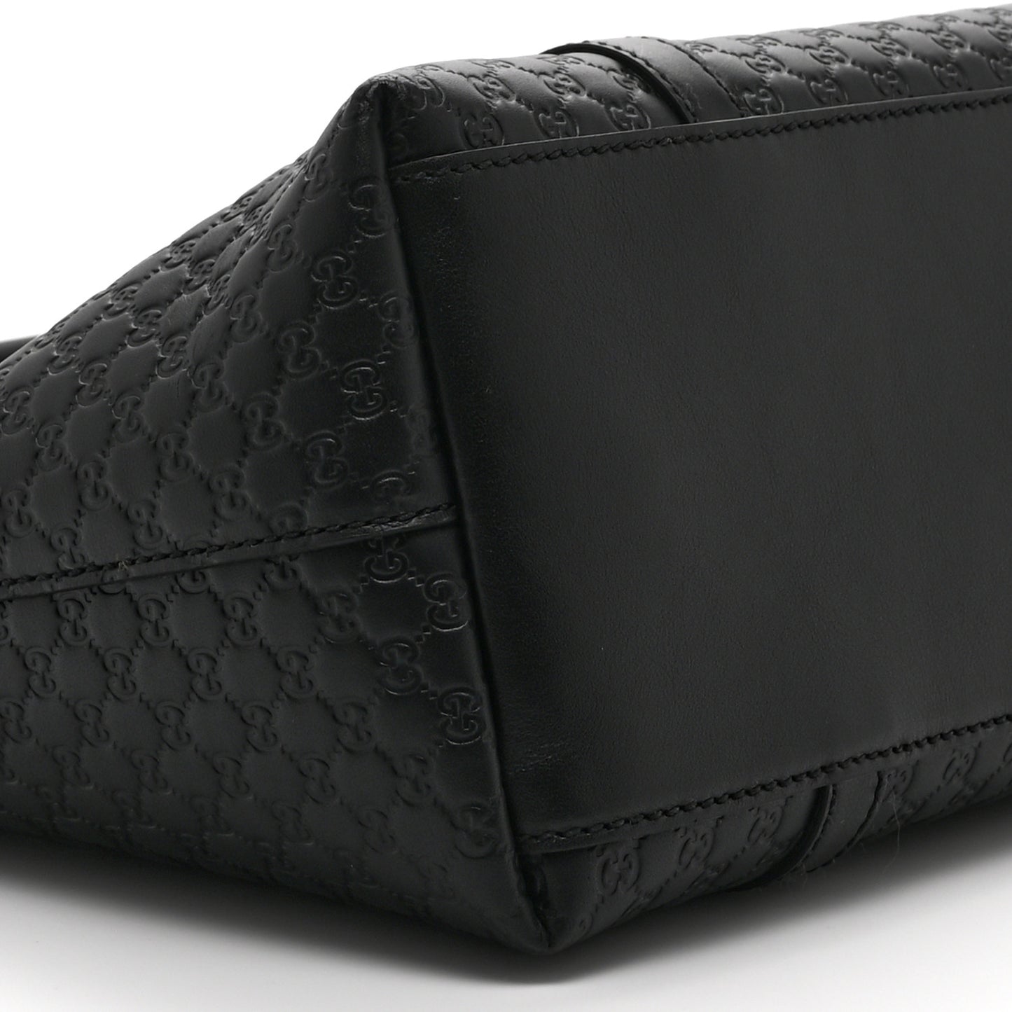 Soft Microguccissima Small Zippered Satchel Black