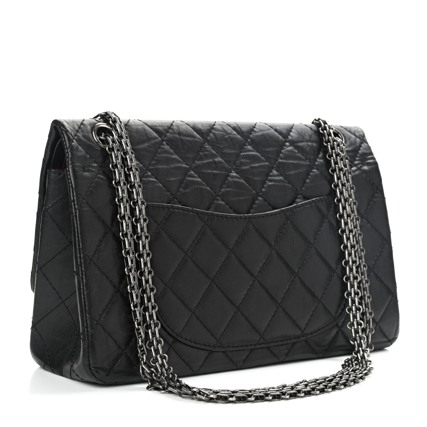 Aged Calfskin Quilted 2.55 Reissue 226 Flap Black