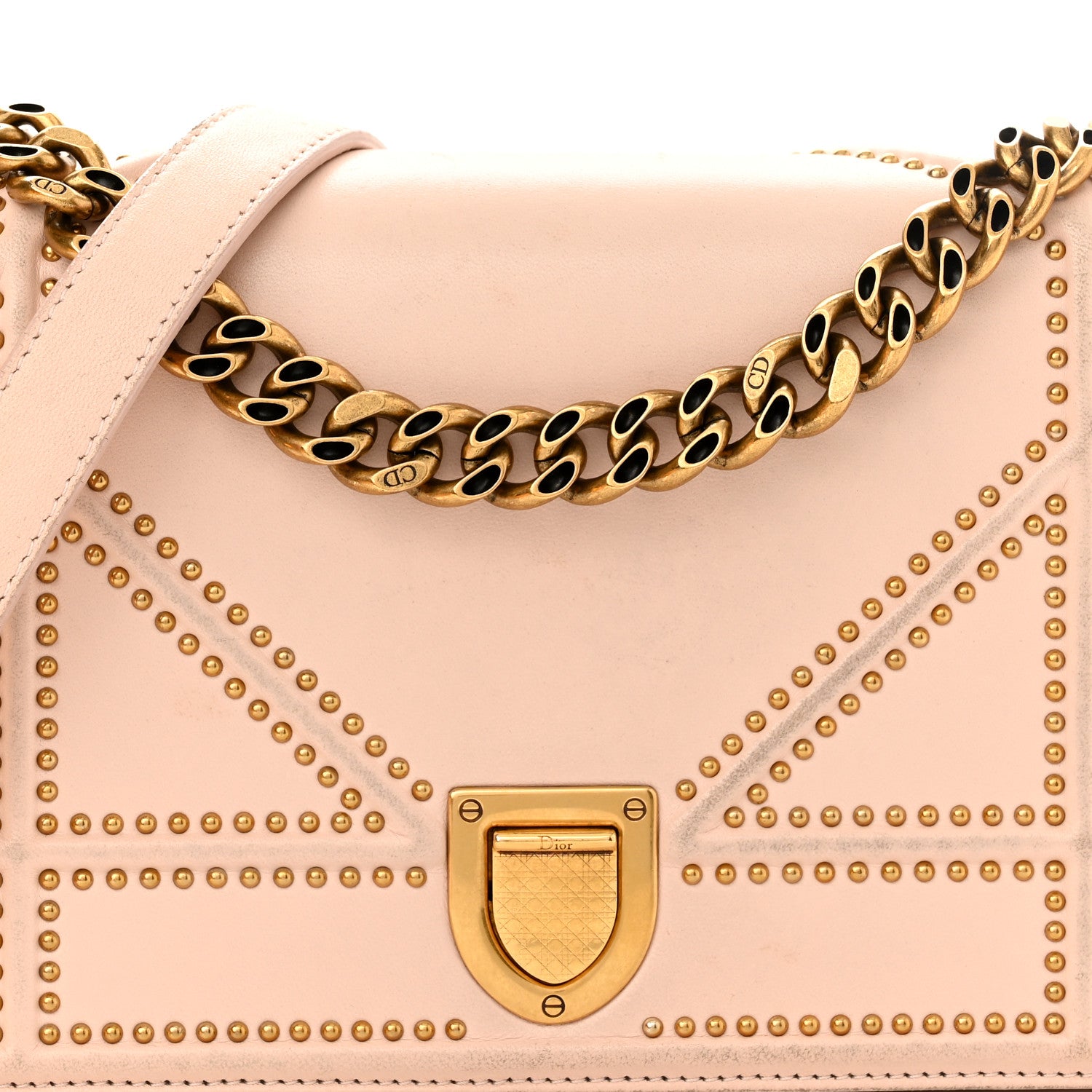 Christian Dior Lambskin Studded Medium Diorama Flap Bag Rose Poudre 8 of 15