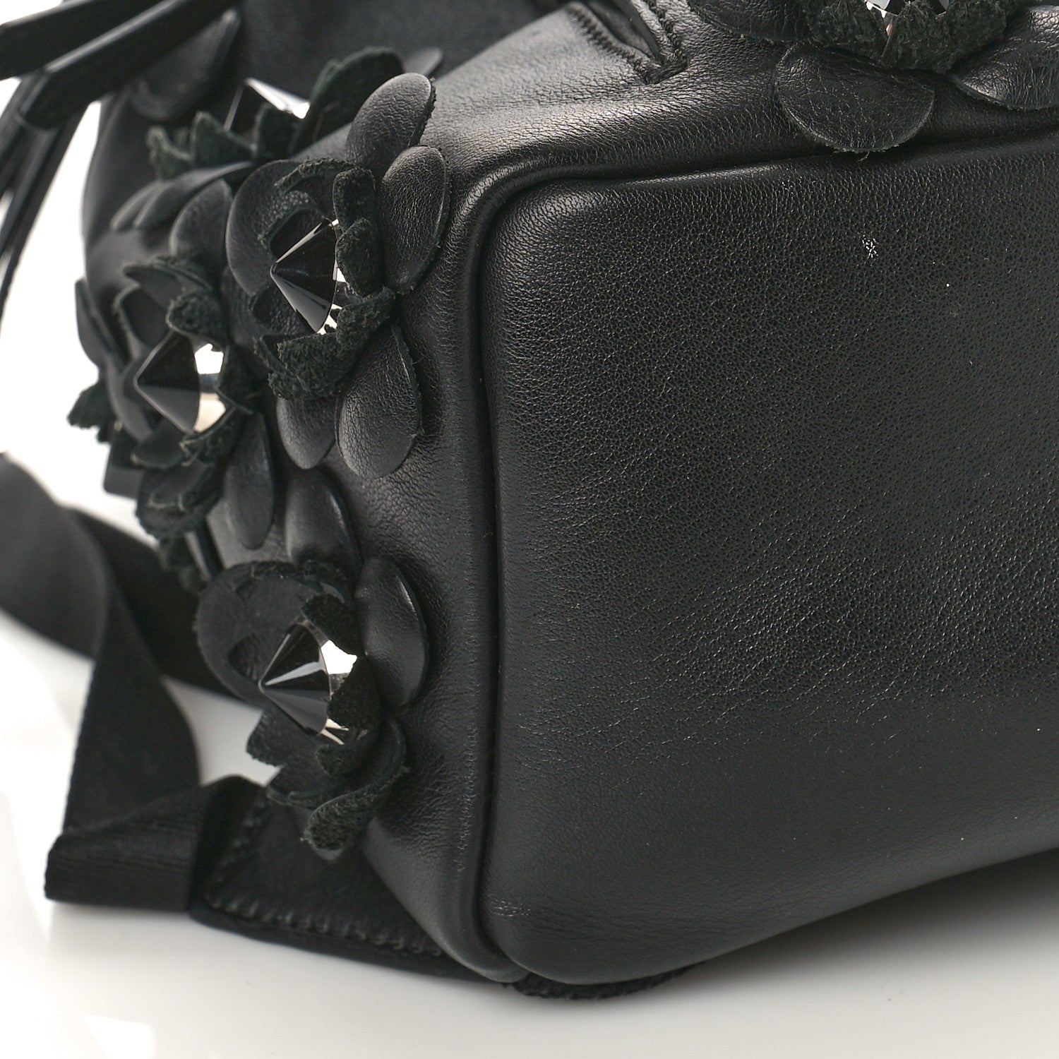 Fendi Vitello Dolce All Over Flowerland Large Backpack Black 7 of 10