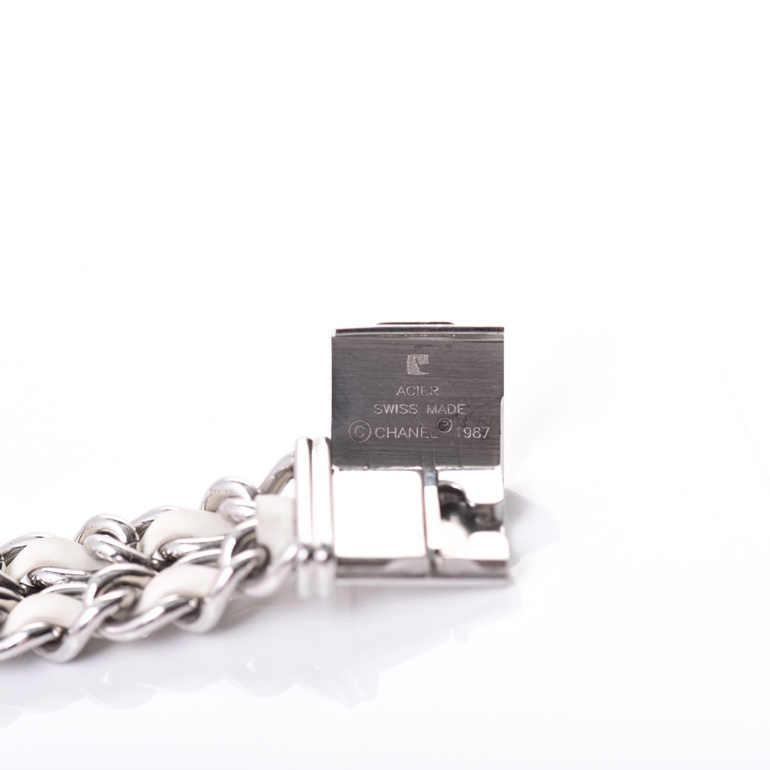 Chanel Stainless Steel Lambskin Mother of Pearl 20mm Chain Premiere Quartz Watch White M 7 of 7