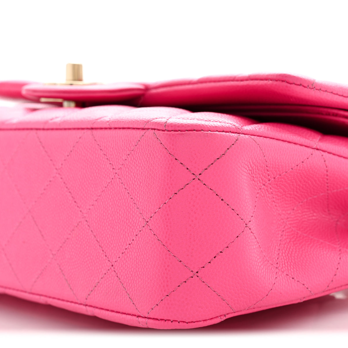 Caviar Quilted Medium Double Flap Pink