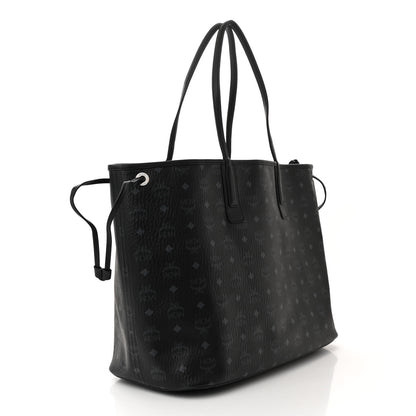 MCM Visetos Large Liz Reversible Shopper Tote Black 3 of 15