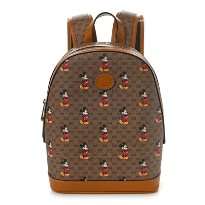 Gucci X DISNEY Mini Vintage GG Supreme Monogram Mickey Mouse Small Dome Backpack Beige Vintage Sun Oil 1 of 10