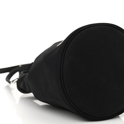 Balenciaga Recycled Sport Nylon Logo Embroidered Wheel Drawstring Bucket Bag Black Pink 8 of 9