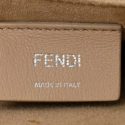 Fendi Snakeskin Scalloped Studded Kan I Shoulder Bag Borchie Borchie Pavone Makeup 6 of 10