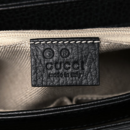Gucci Dollar Calfskin Interlocking G Top Handle Shoulder Bag Black 7 of 13
