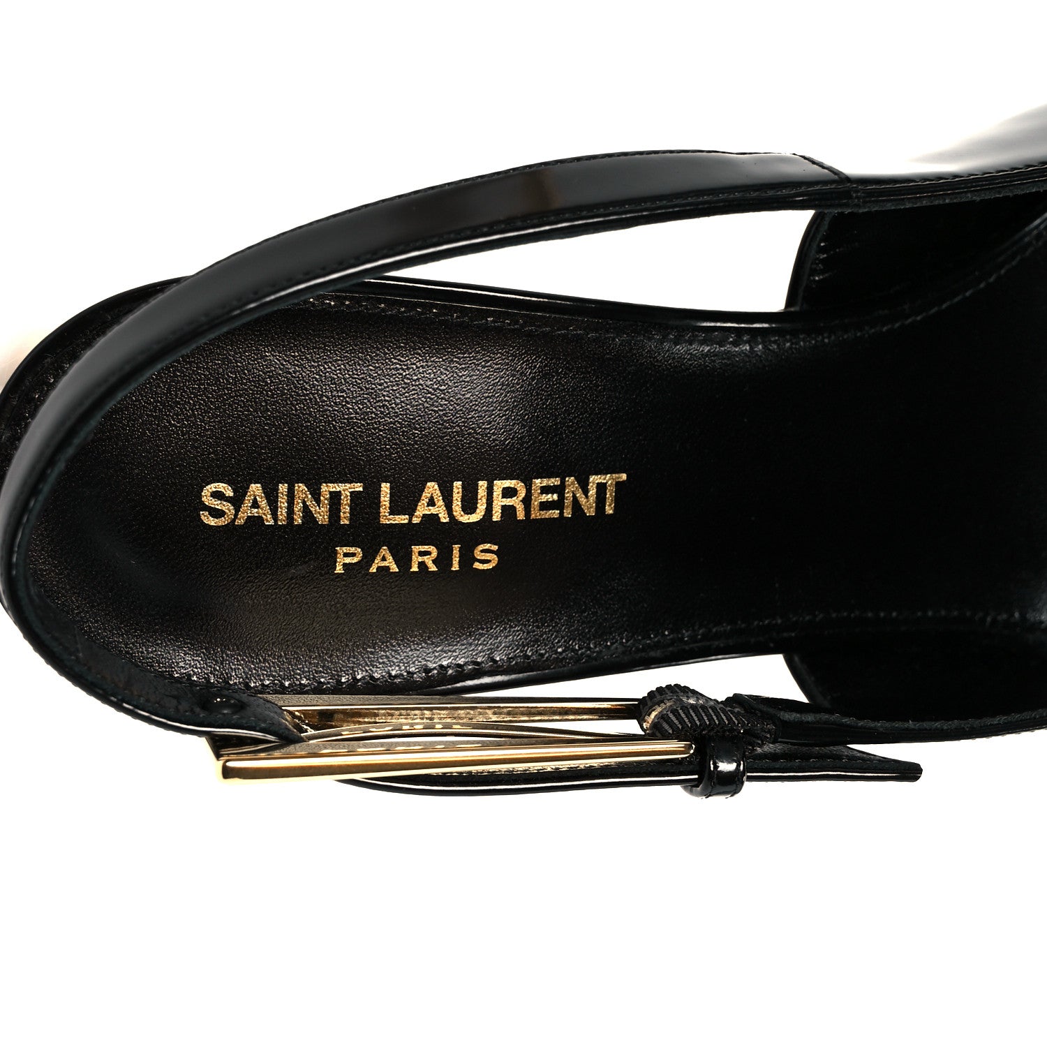 Saint Laurent Glazed Calfskin Lee Slingback Pumps 41 Black 7 of 11