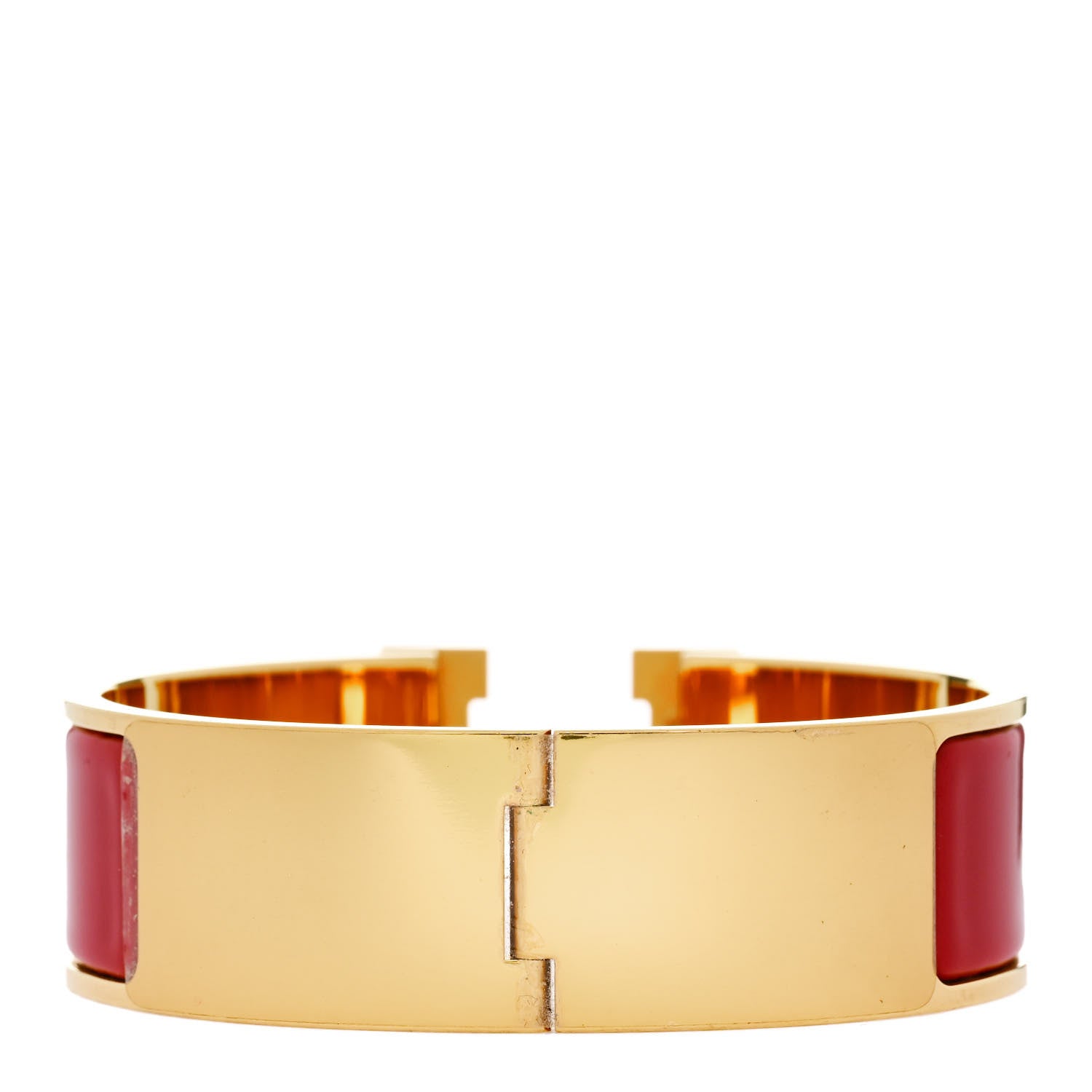 Hermes Enamel Wide Clic Clac H Bracelet GM Rouge Amarante 3 of 4