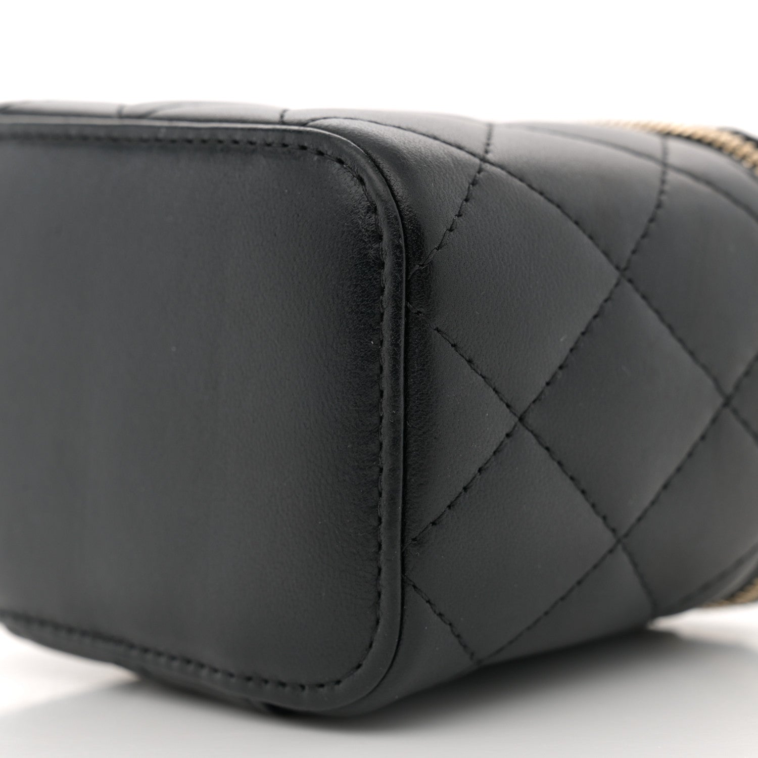 Chanel Lambskin Quilted Mini Pearl Crush Vanity Case With Chain Black 10 of 11