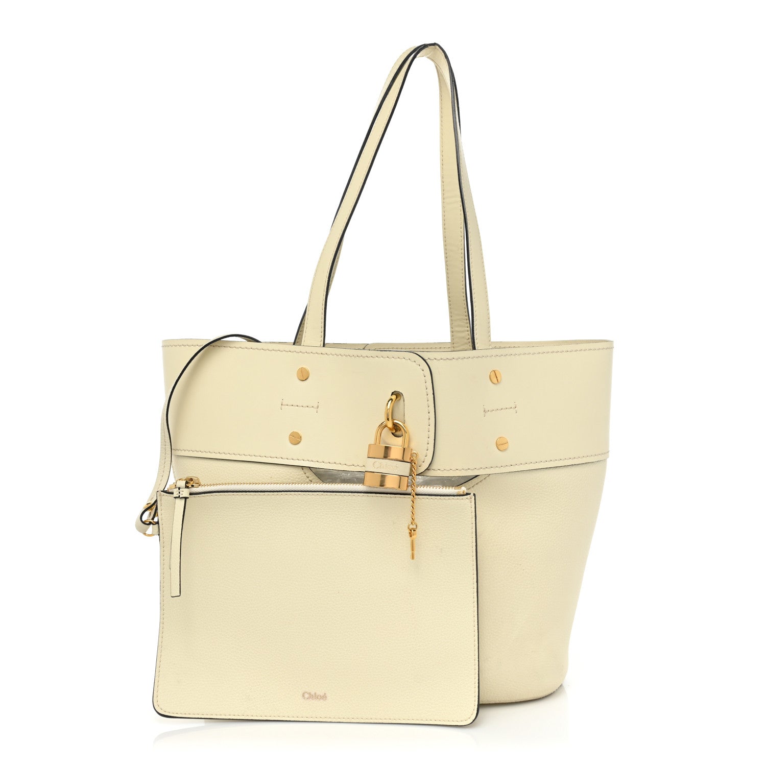 Chloe Smooth Grained Calfskin Small Aby Tote White 1 of 16