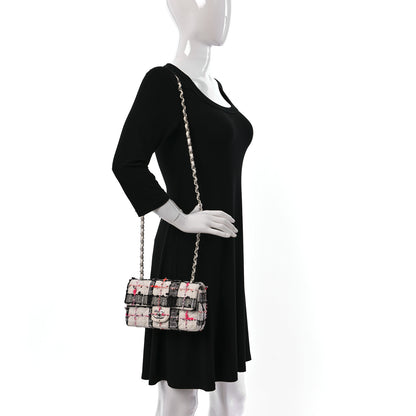 Chanel Tweed Quilted Mini Rectangular Flap Black White Pink 2 of 9